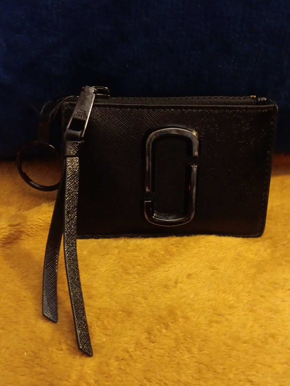 Marc Jacobs Black Double J Zip Wristlet Pouch